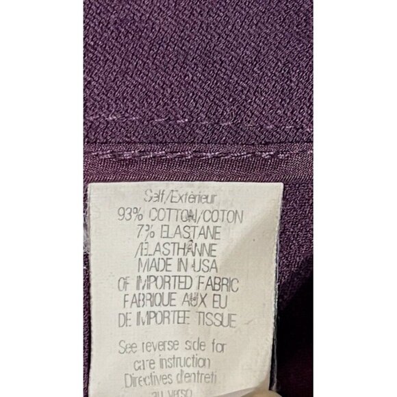 Theory Rayla Deep Plum Purple Stretch Cotton Skinny Ankle Pants Sz 6-Made in USA - Picture 10 of 11